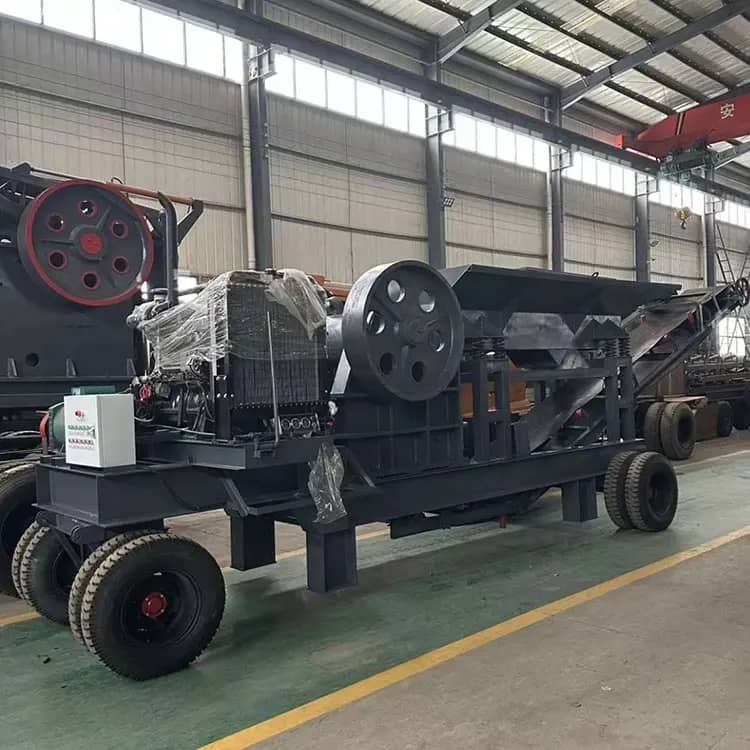 便携式移动式颚式破碎机具有灵活移动的特点,适用于现场破碎岩石、矿石、建筑垃圾。 详情图 7