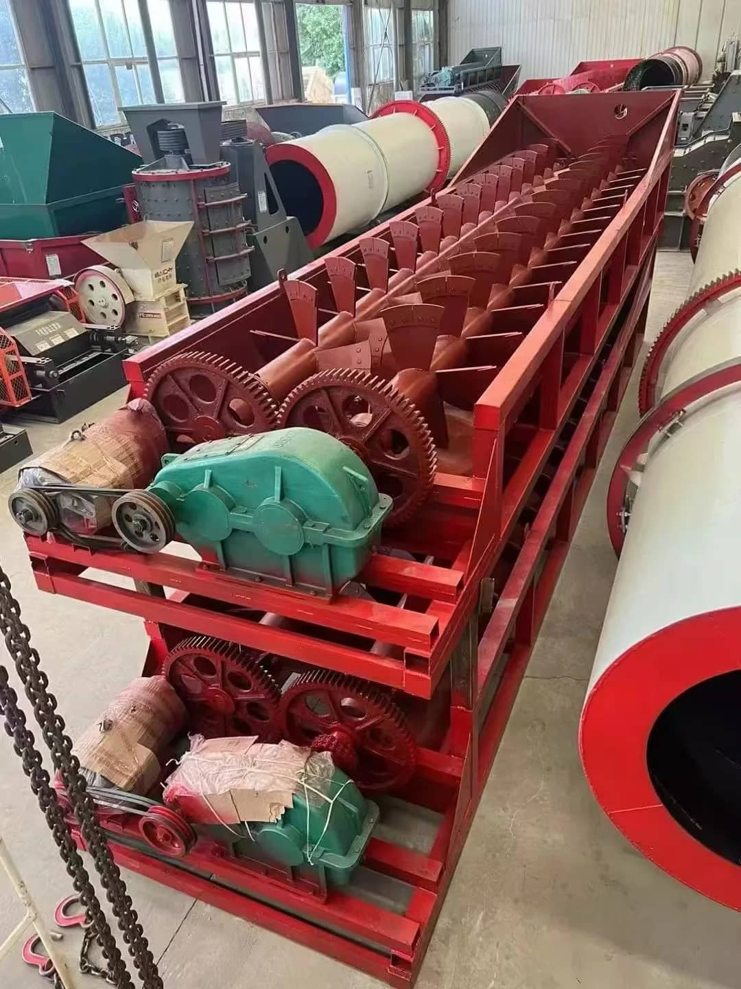 CXK1675双轴洗矿机齿轮轴承，用于高泥石河卵石矿矿石脱泥