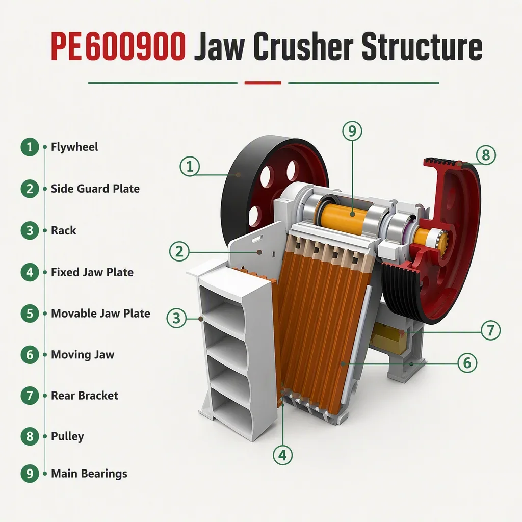 PE600900 破碎机 69 50-150t/h 石材破碎机,带电机轴承齿轮,适用于采石场 详情图 4