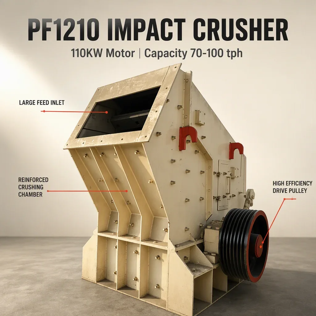 PF1210卧式轴冲击式破碎机110KW电机70-100tph矿石建筑石骨料破碎整形机采石场 详情图 5