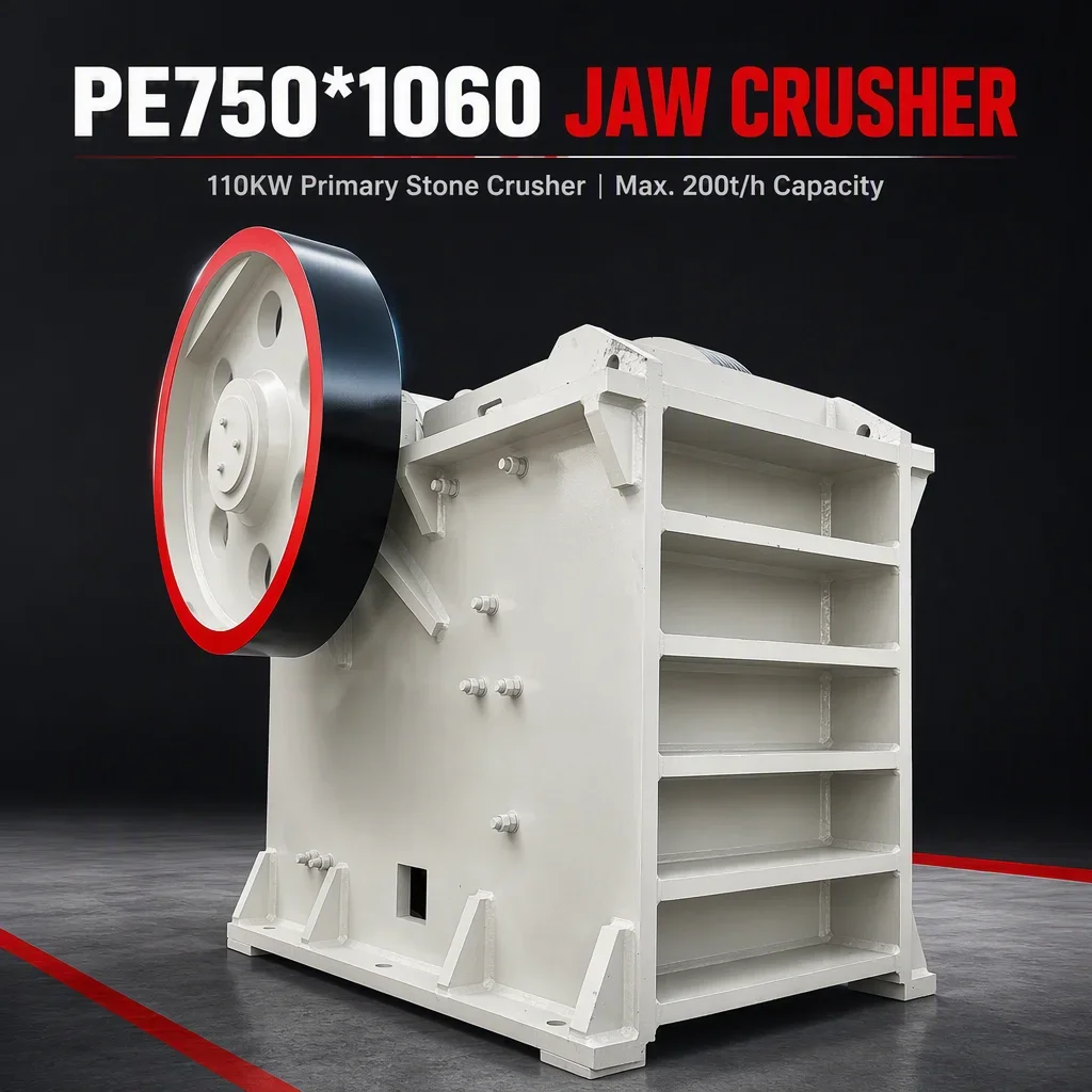 PE750*1060 PLC控制柴油机颚式破碎机110KW主破石机,最大处理能力200t/h,适用于建筑骨料 详情图 5