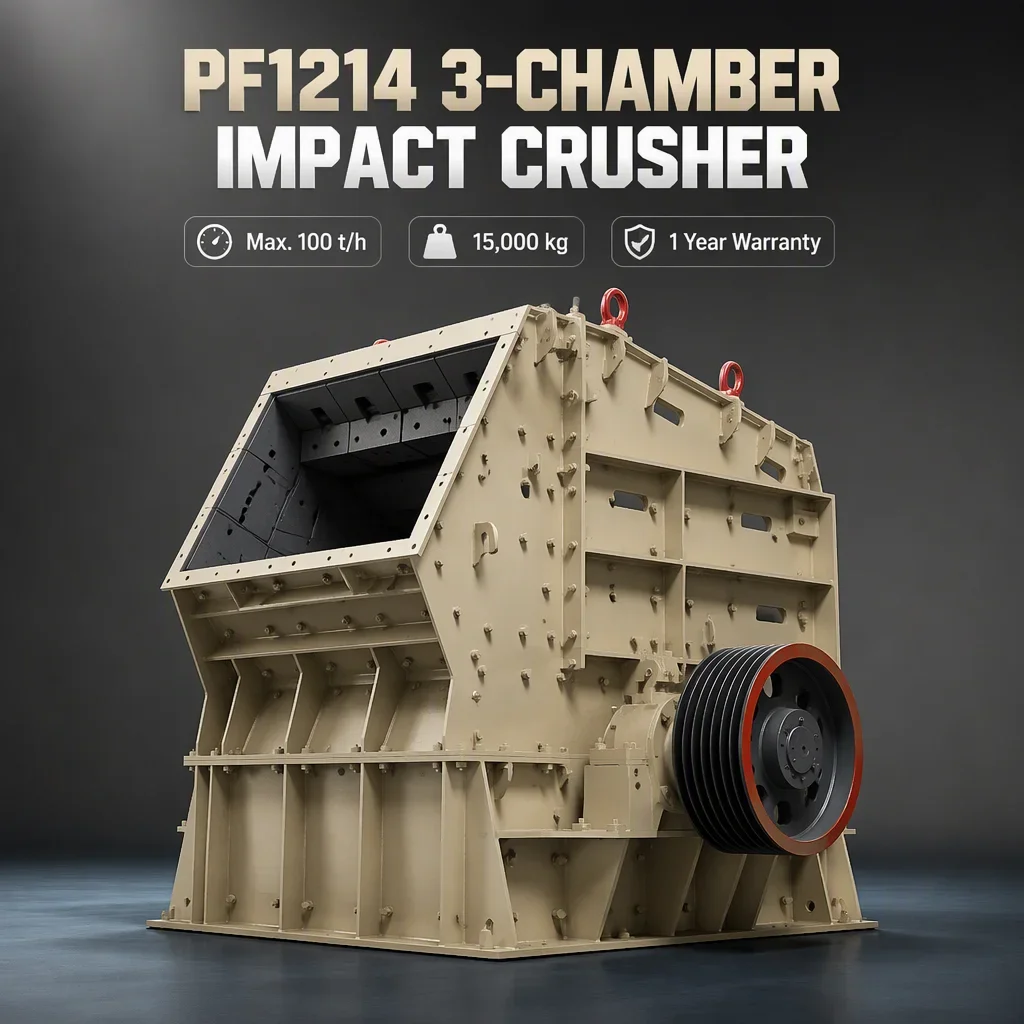 PF1214 三室冲击式破碎机,最大处理能力100t/h,带发动机的二级碎石机,用于公路骨料 详情图 4