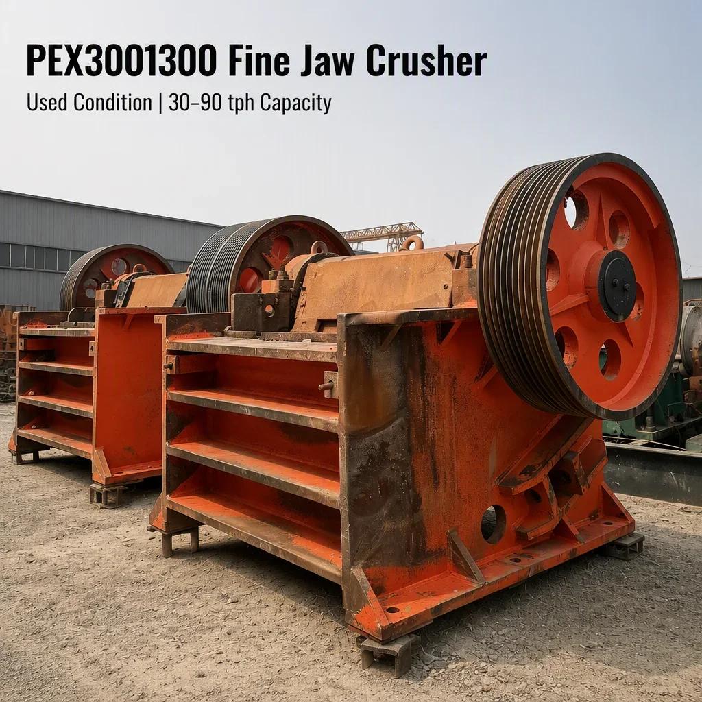 二手 PEX3001300 细颚式破碎机 30-90tph 二级碎石机,带电机轴承齿轮,用于采矿骨料生产 详情图 4