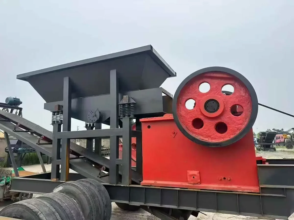 二手移动式PE500750颚式破碎机设备 轮式便携式矿用碎石机 双电源电动柴油机 详情图 7