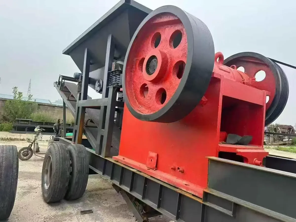 二手移动式PE500750颚式破碎机设备 轮式便携式矿用碎石机 双电源电动柴油机 详情图 9