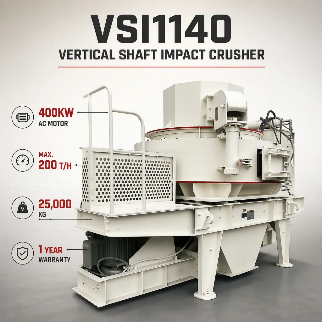 VSI1140立轴冲击式破碎机400KW交流电机轴承制砂机最大200t/h硬岩骨料整形机 详情图 3