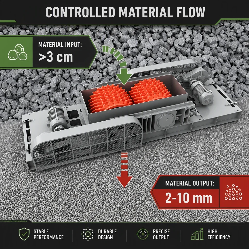 9001200 狼牙双辊破碎机 滚筒制砂机 高刚性骨料破碎设备 2x55kW 详情图 1