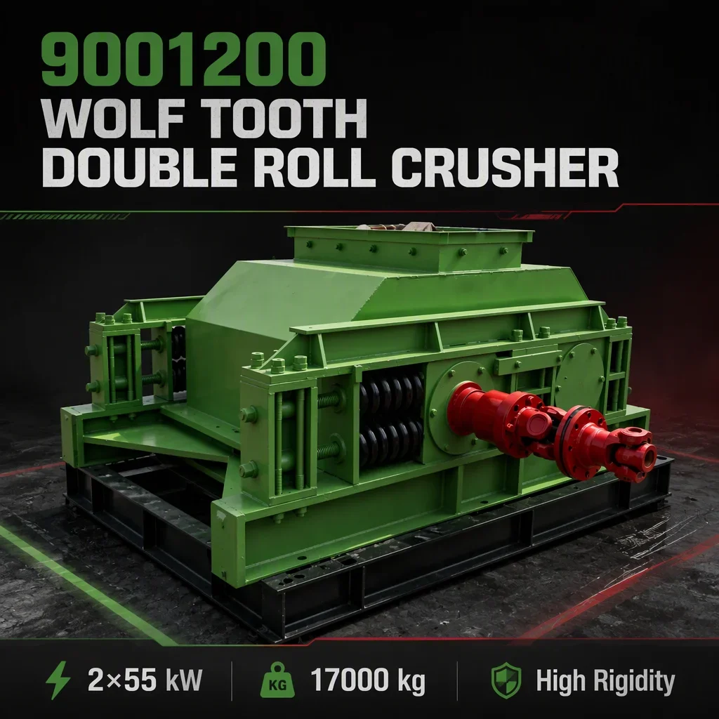 9001200 狼牙双辊破碎机 滚筒制砂机 高刚性骨料破碎设备 2x55kW 详情图 5