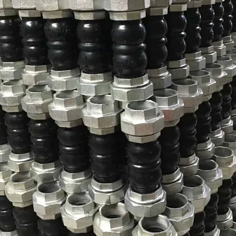 密封良好、镀锌处理的 SS304 非标尺寸降噪双球形橡胶膨胀节螺纹法兰连接 缩略图 3
